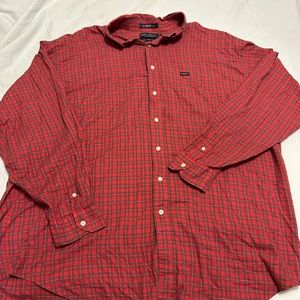 Men’s Daniel Cremiux button down shirt in red and green plaid